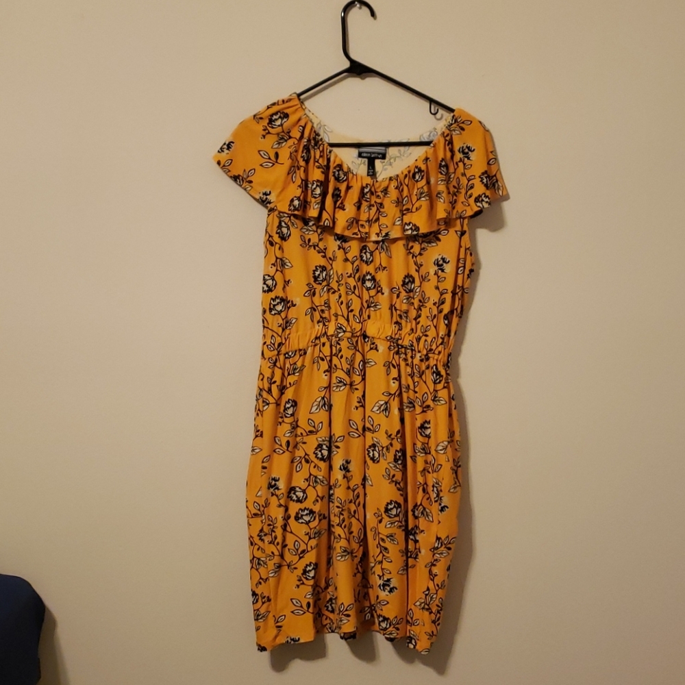 Yellow orange dress with flowers